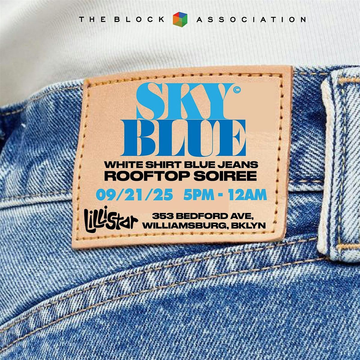 "SKY BLUE" White Shirt Blue Jeans Rooftop Soiree