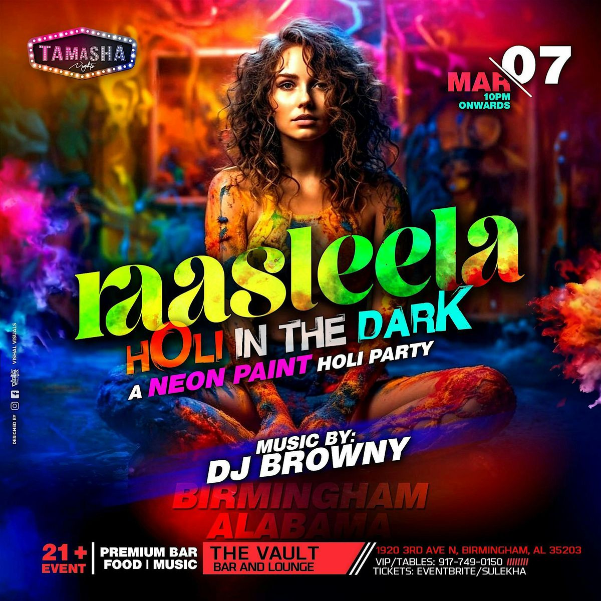 ALABAMA RAASLEELA | HOLI IN THE DARK | MARCH 7 | NEON PAINTS |21+