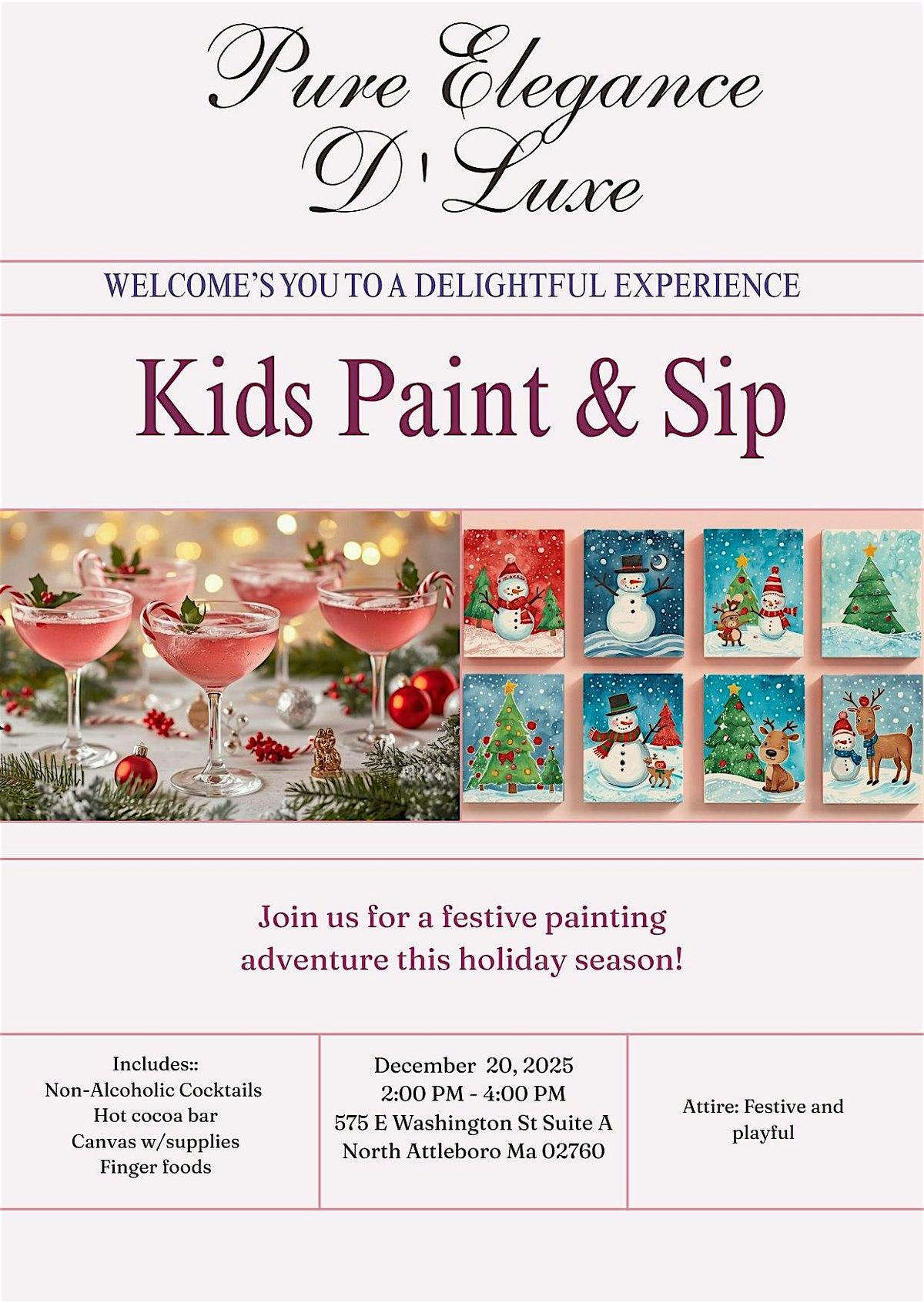 Pure Elegance D'Luxe's Kids Sip & Paint