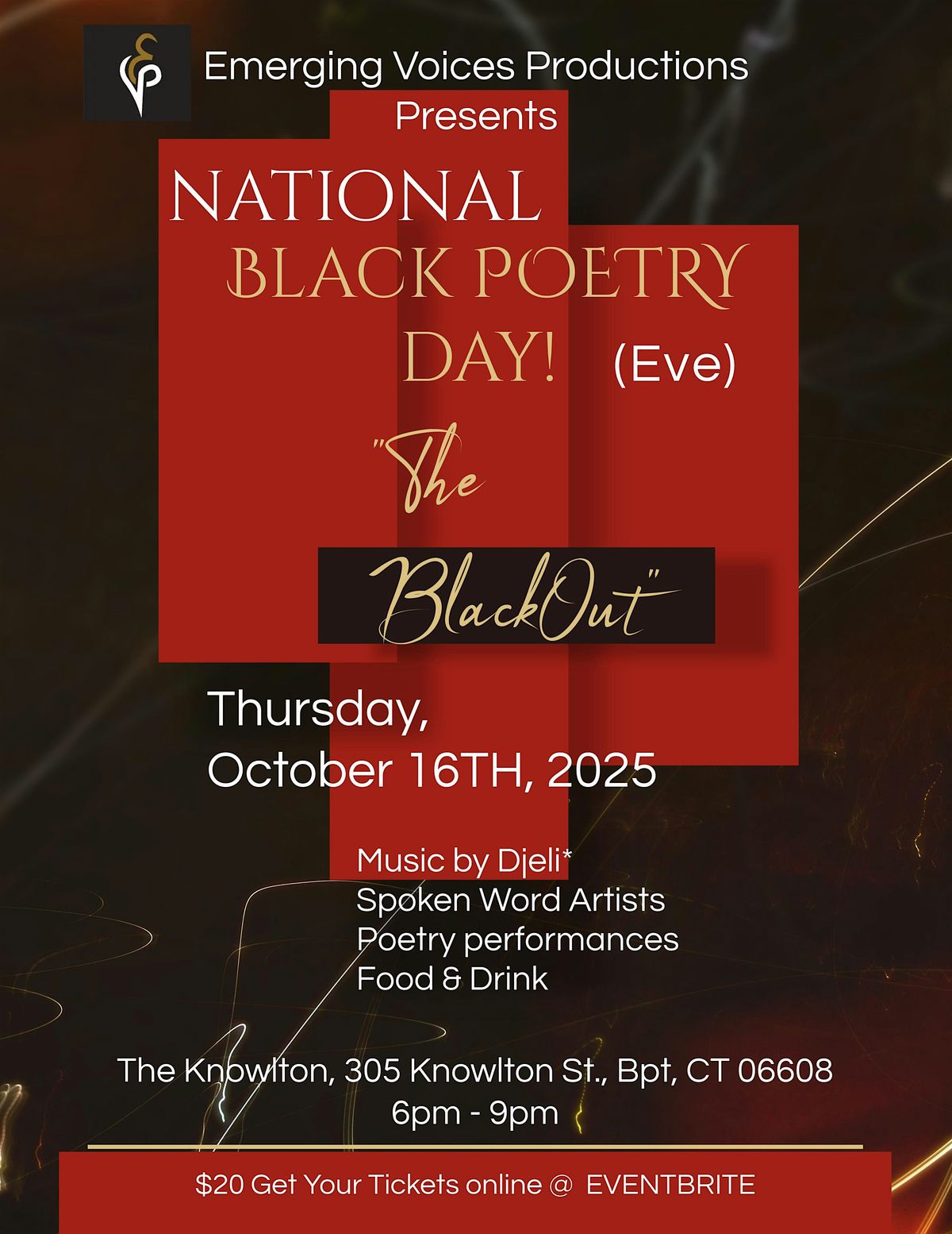 "The Blackout" A night of spoken word and poetry!