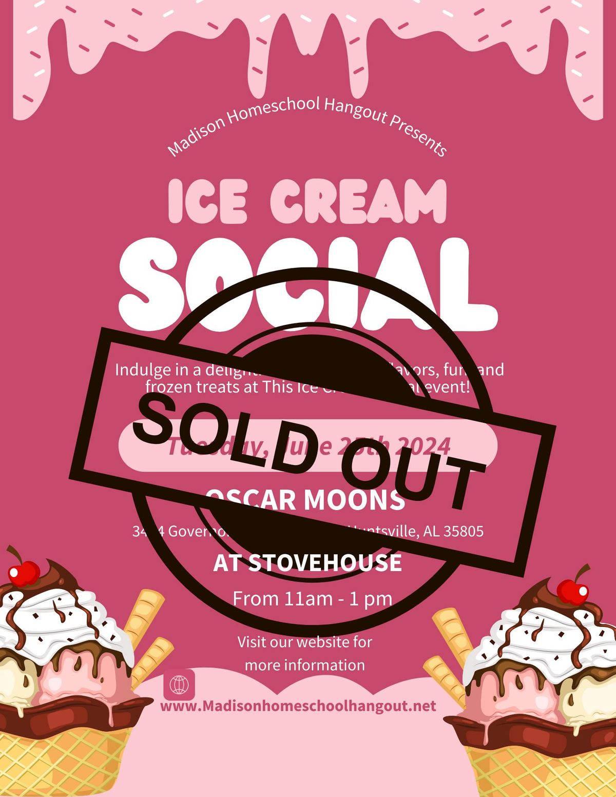 SOLD OUT Ice cream social- this event is full!!