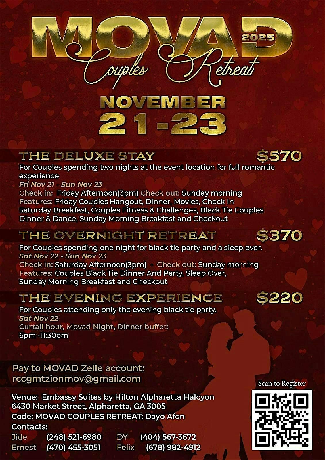 MOVAD Couples Retreat ( A weekend to Remember with your Spouse)