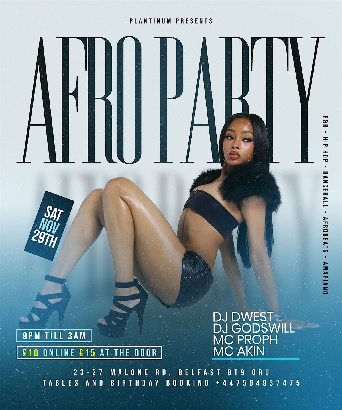 AFRO PARTY  SAT 29 NOV