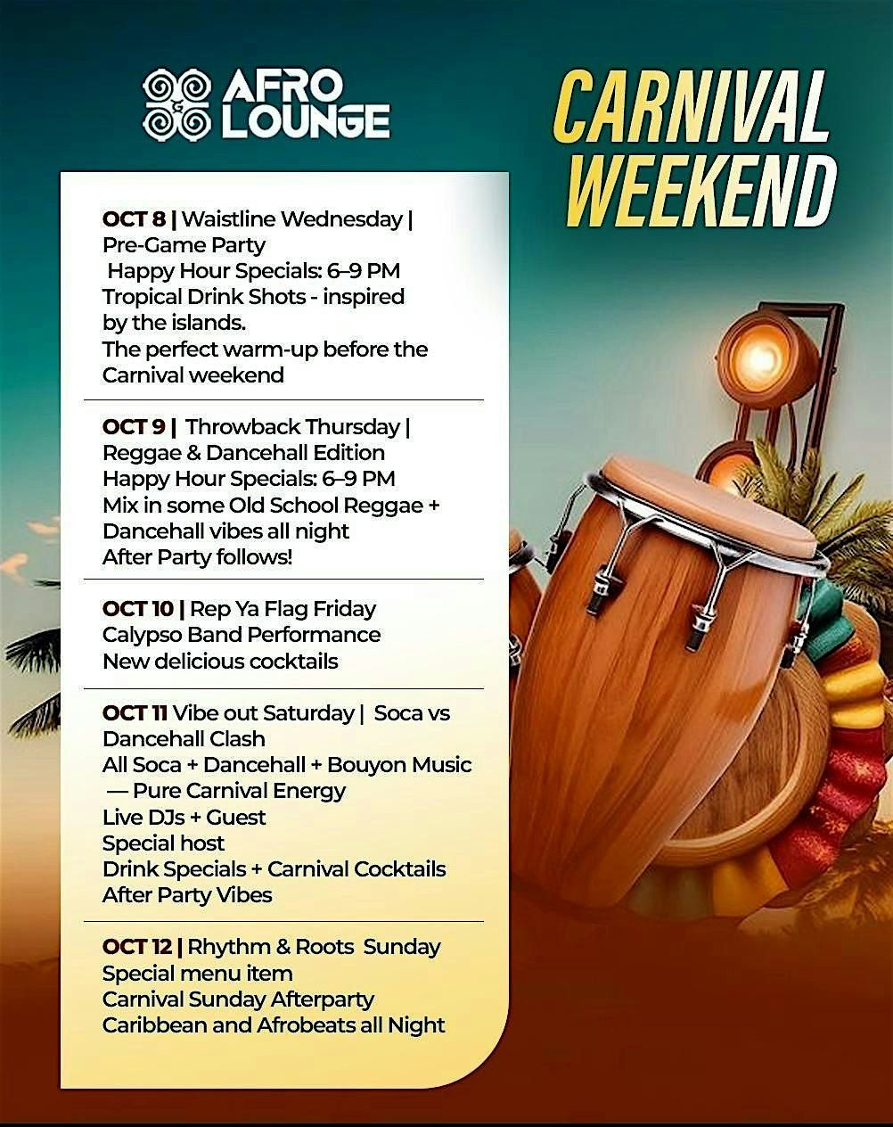 Miami Carnival Events at Afro Lounge