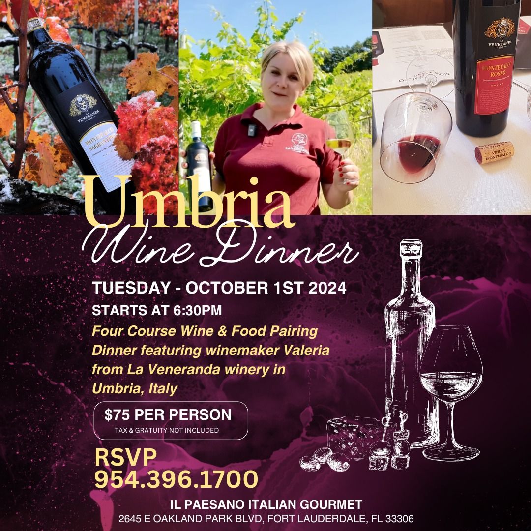 Savor the Flavors of Umbria: A Four-Course Wine & Food Pairing Dinner with Valeria Gasparri