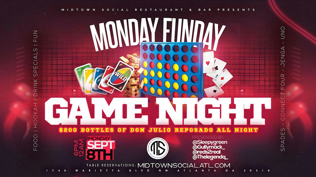 MONDAY FUNDAY - MONDAY NIGHT FOOTBALL + GAME NIGHT