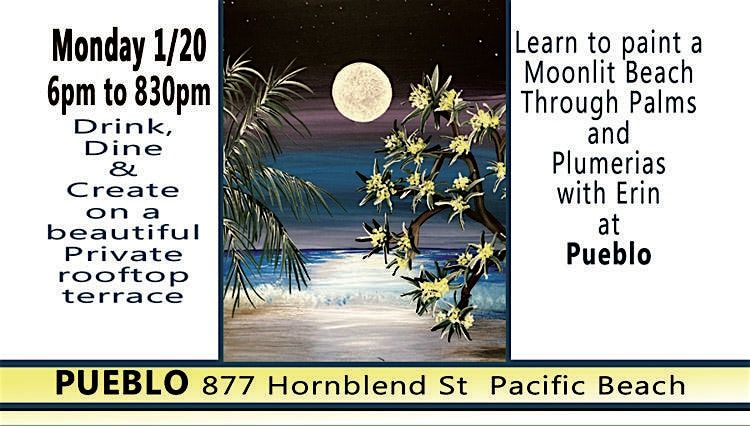 Pacific Beach Moonlight through Plumeria Paint Night with Erin