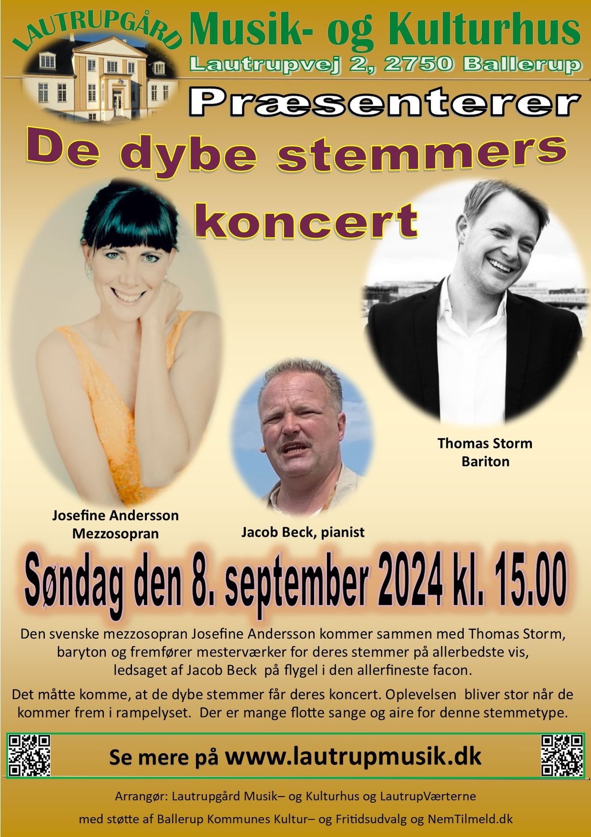 De dybe stemmers koncert med den svenske mezzosopran Josefine Andersson og Thomas Storm 