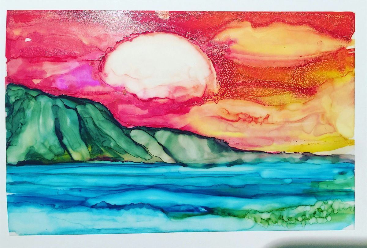 Alcohol ink painting with JennyBHawaii