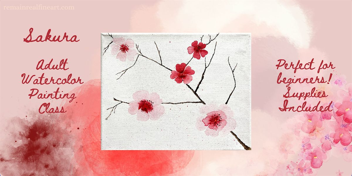 Sakura Watercolor Paint & Sip Class