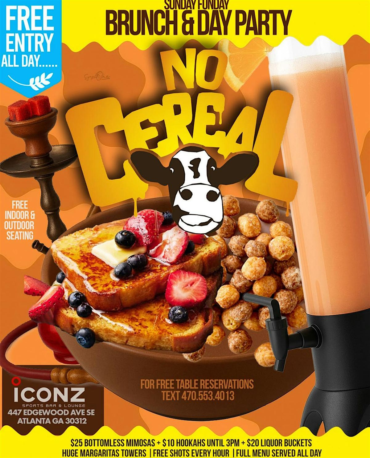 NO CEREAL SUNDAY BRUNCH & DAY PARTY