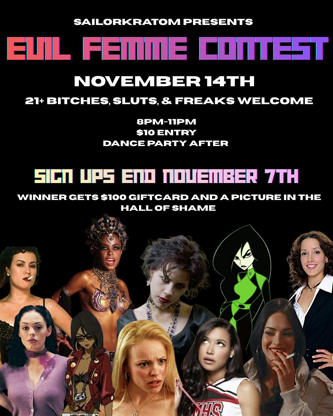 21+ Evil Femme Contest & Sapphic Baddie Dance Party