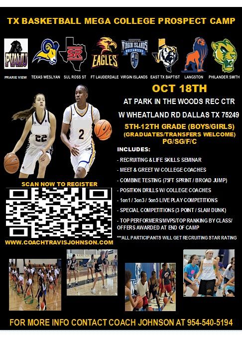 TX BASKETBALL BOYS \/ GIRLS MEGA COLLEGE PROSPECT CAMP 0CT 18TH