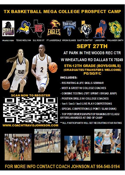 TX BASKETBALL BOYS \/ GIRLS MEGA COLLEGE PROSPECT CAMP SEPT 27TH