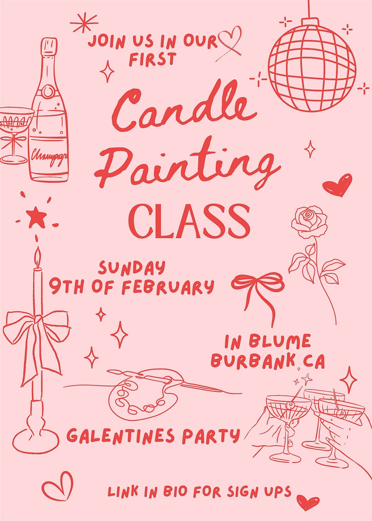 Candle Painting Galentines