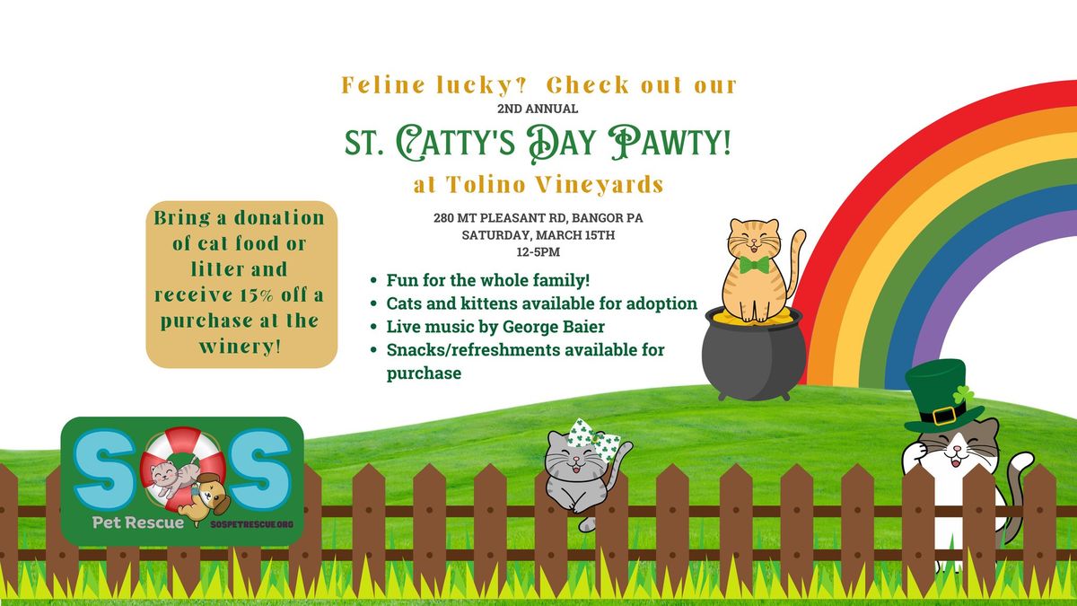 St. Catty's Day Pawty with SOS Pet Rescue and Tolino Vineyards