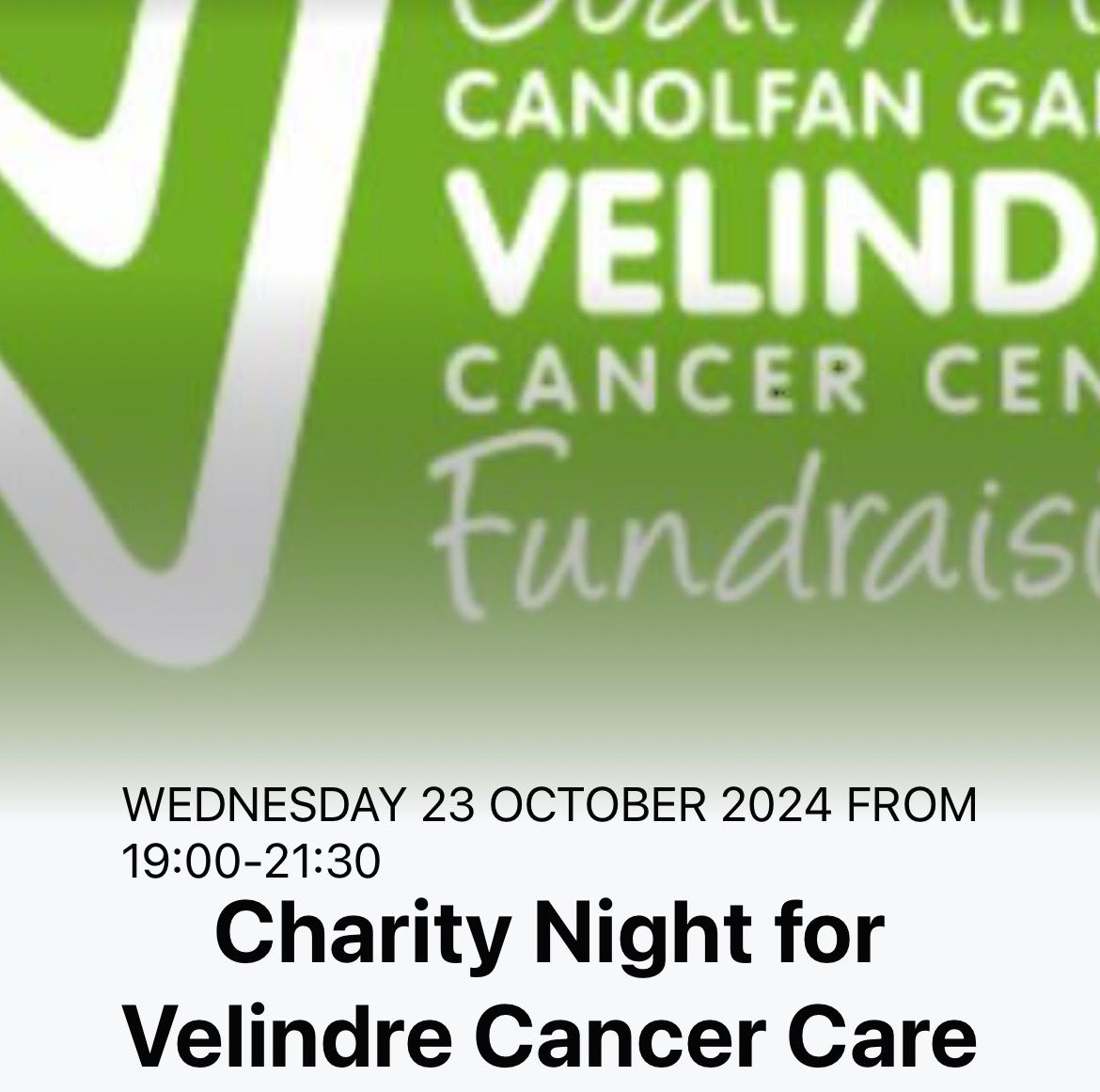 Charity night for Velindre Cancer Care 