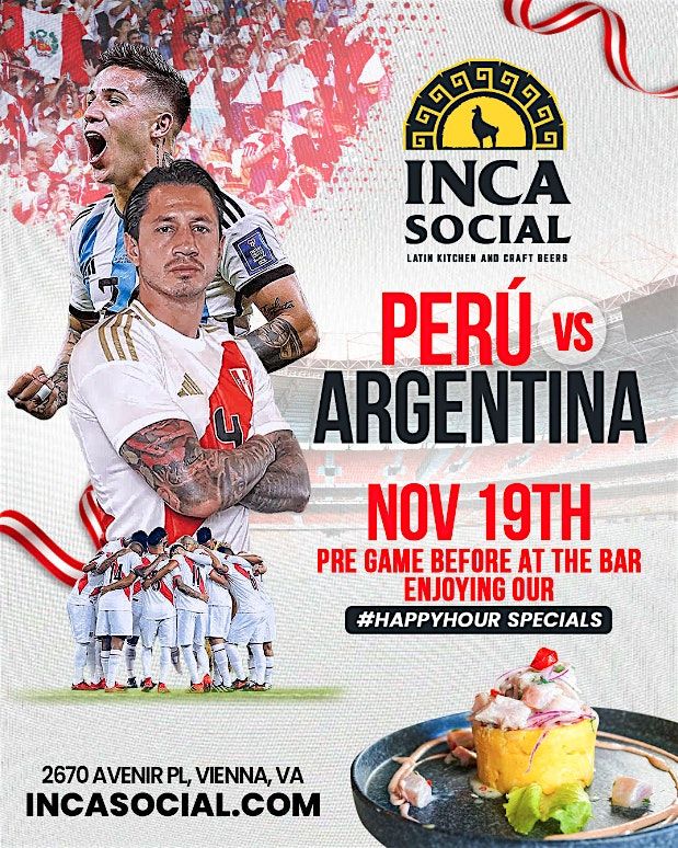 Peru v. Argentina Soccer Watch Party - World Cup Qualifiers #ArlingtonVA