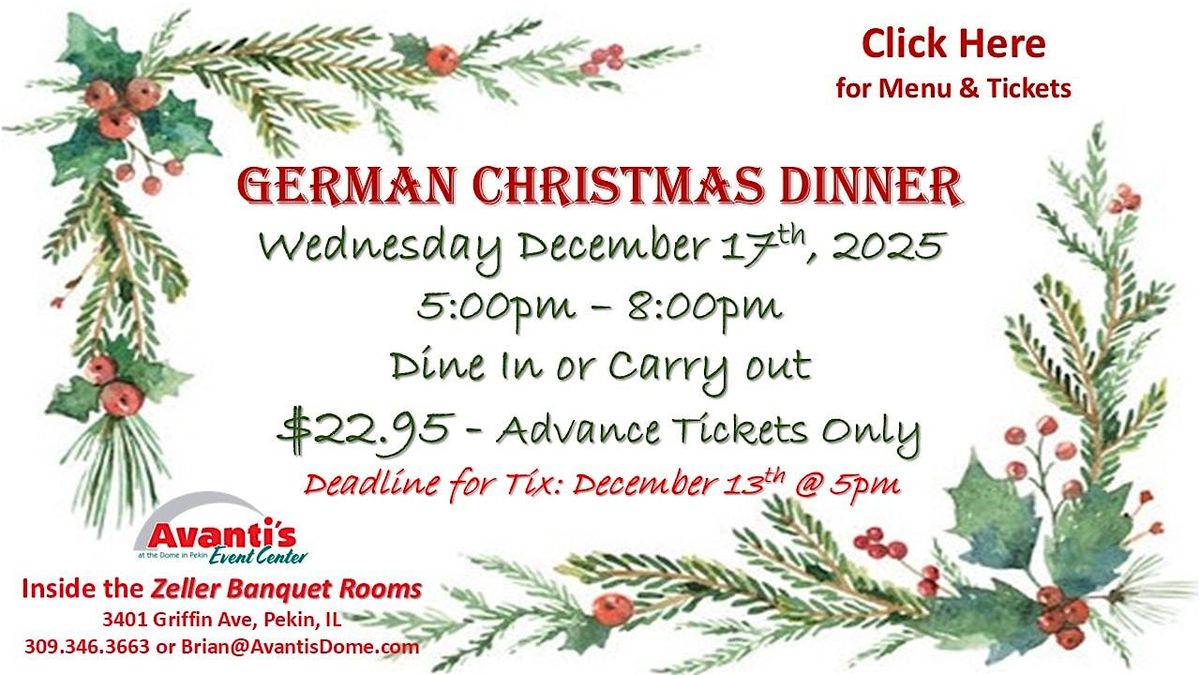 German Christmas Dinner! (Ticket Deadline December 13th @ 5pm)