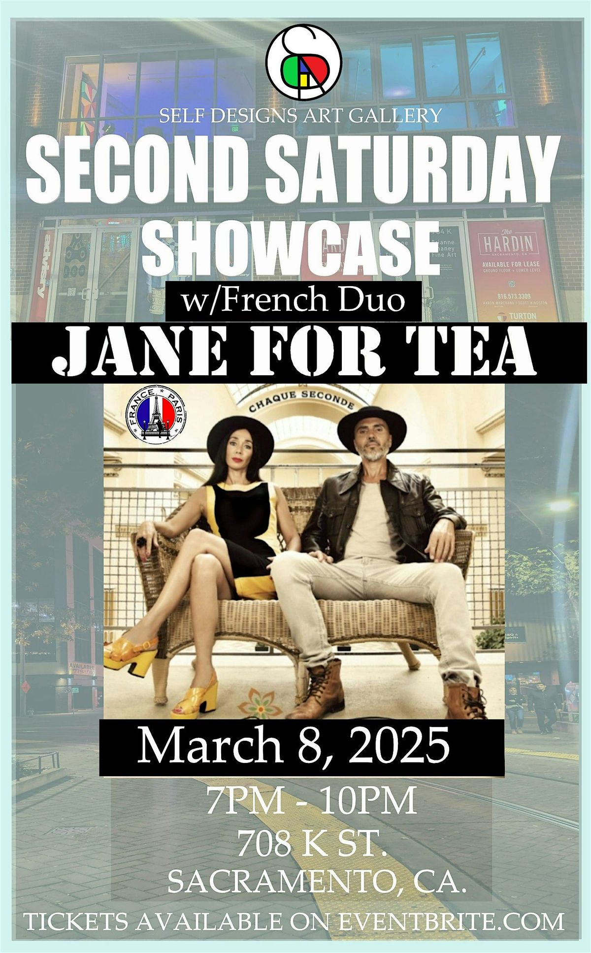 SECOND SATURDAY SHOWCASE W\/FRENCH DUO JANE FOR TEA & SAM THE HARPIST...