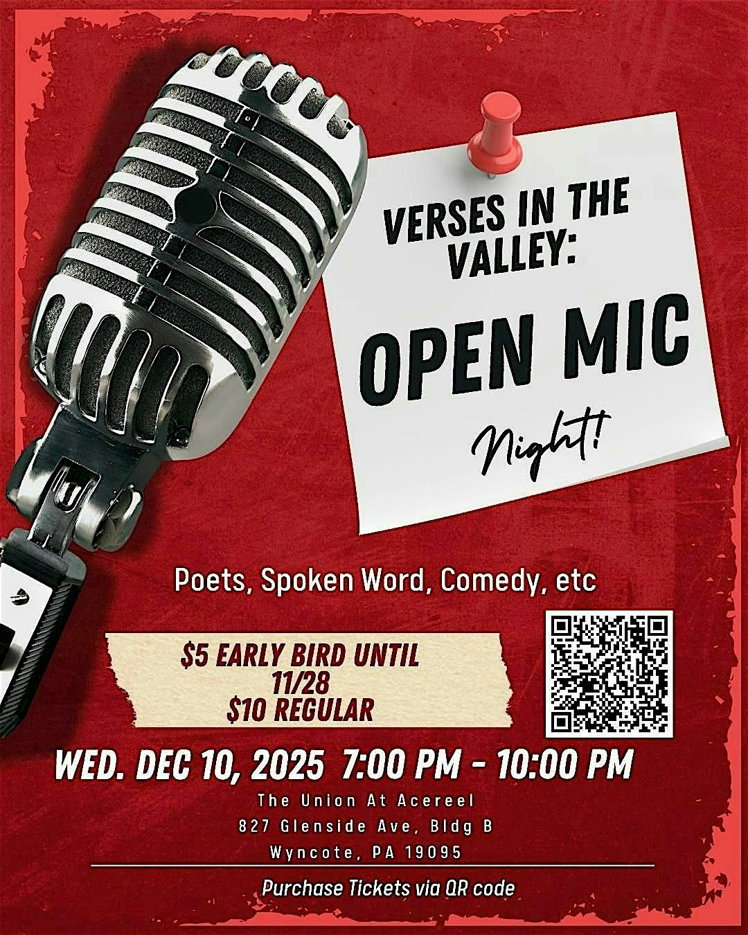 Verses in the Valley: Open Mic Night