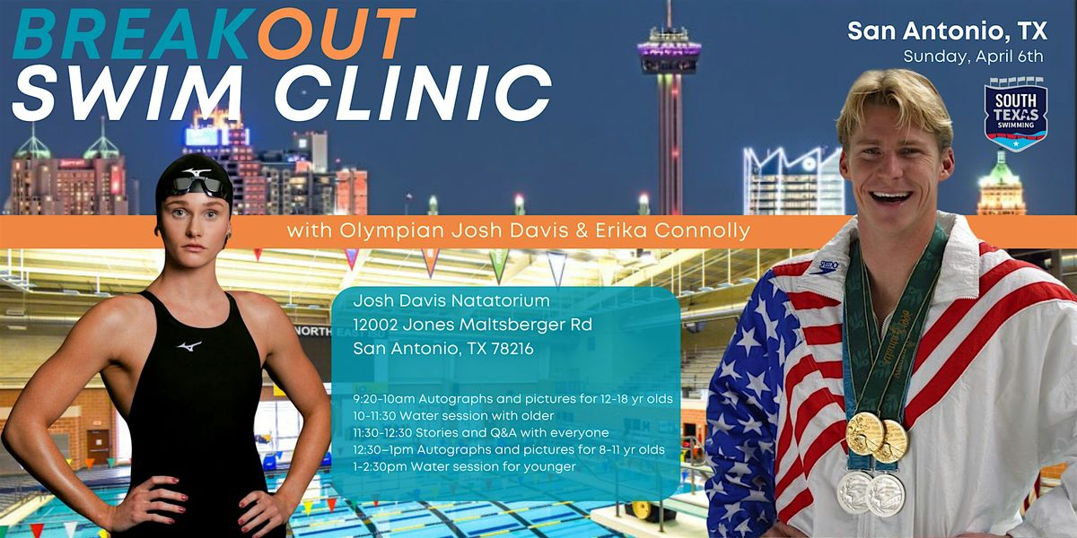 BREAKOUT Swim Clinic with Olympians Josh Davis & Erika Brown Connolly