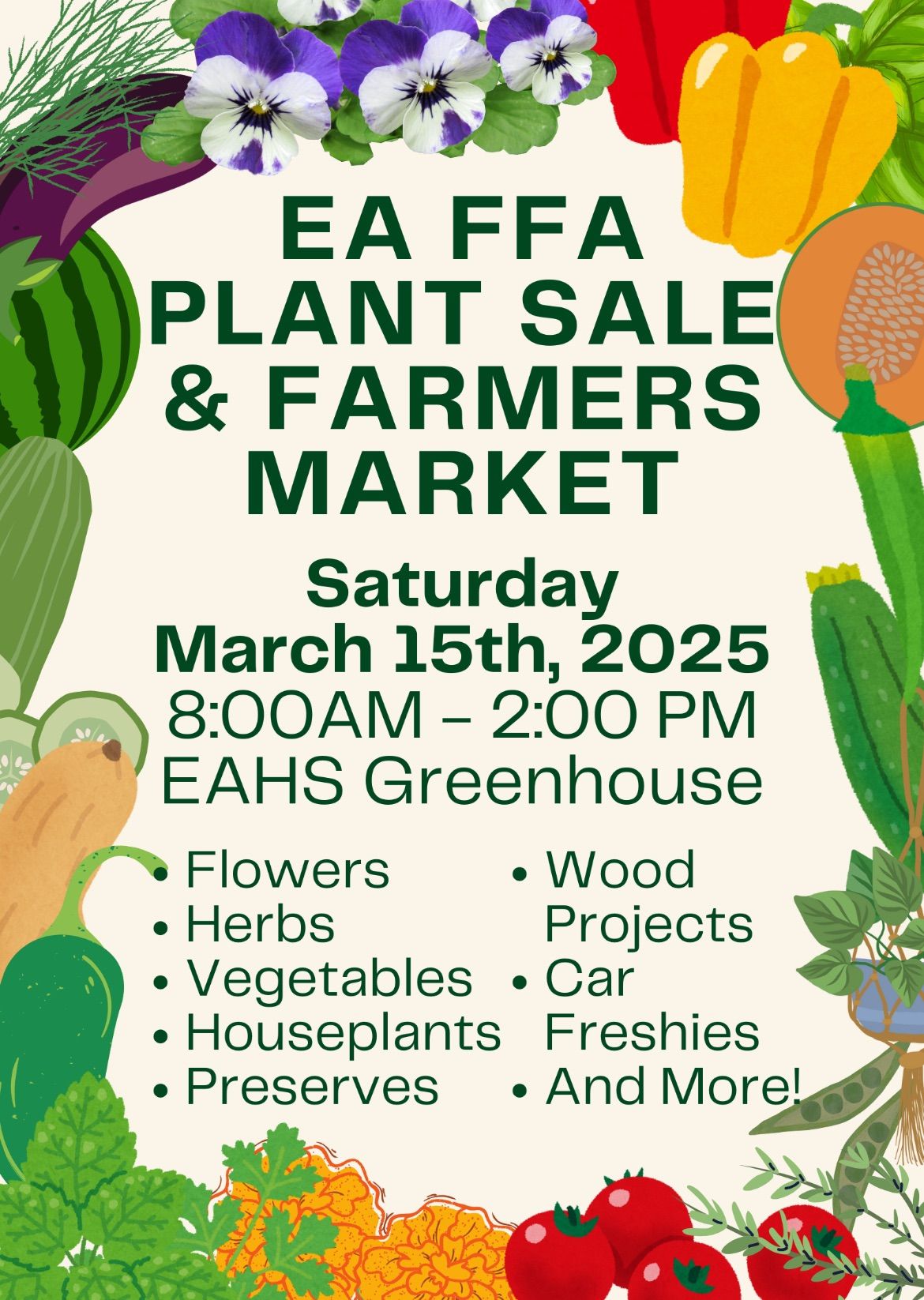 EA FFA Plant Sale & Farmer\u2019s Market