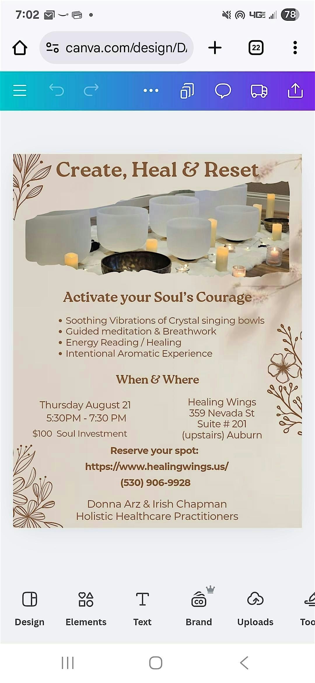 Create Heal & Reset- Activate your Soul's Courage