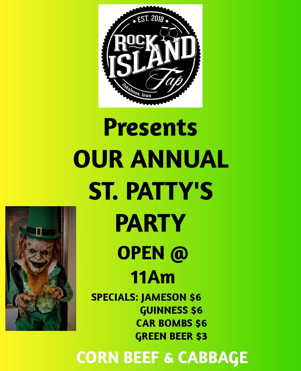 Rock Island Tap St. Patty's Party