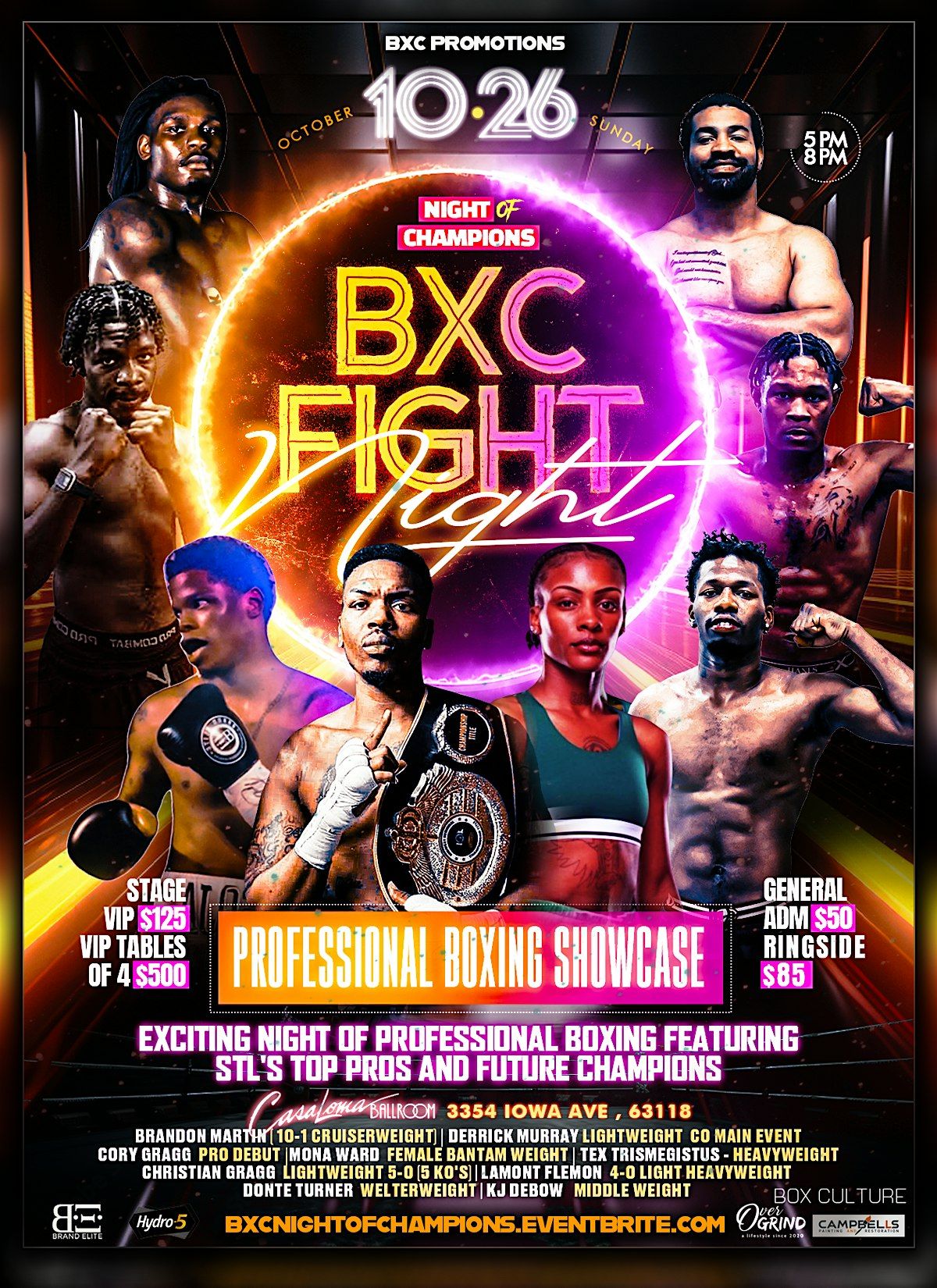 |BXC FIGHT NIGHT | NIGHT OF CHAMPIONS  | OCT 26th @ Casa Loma Ball Room