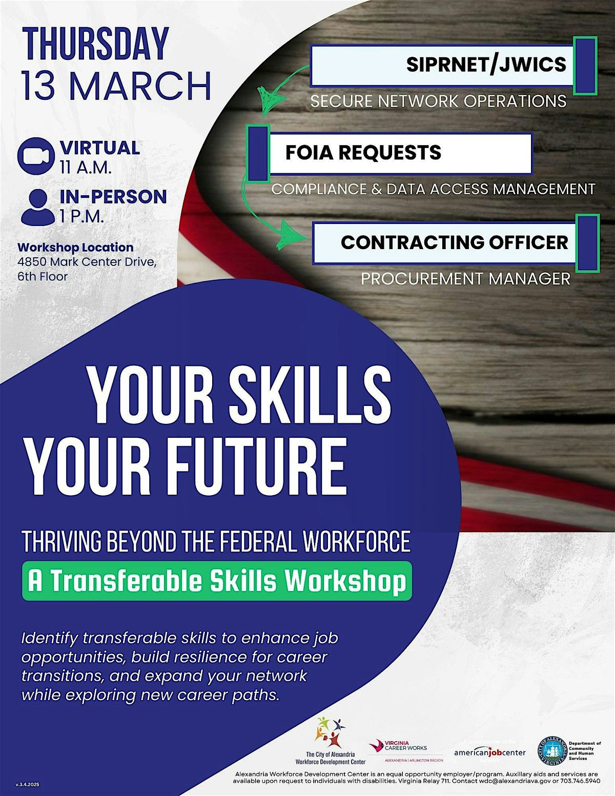 Transferable Skills Workshop: Thriving Beyond the Federal Workforce