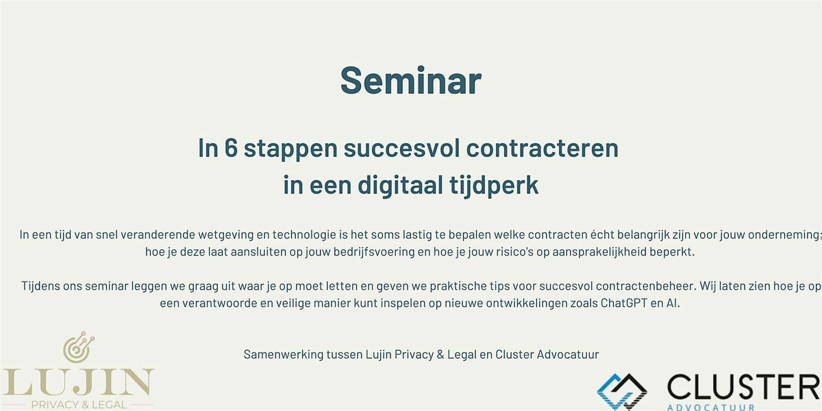 Seminar - in 6 stappen succesvol contracteren in een digitaal tijdperk