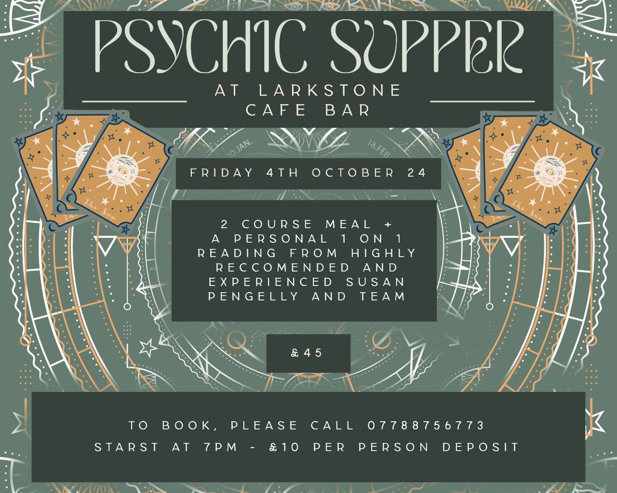 Psychic Supper with Sue Pengelly and Team - Friday 4th October