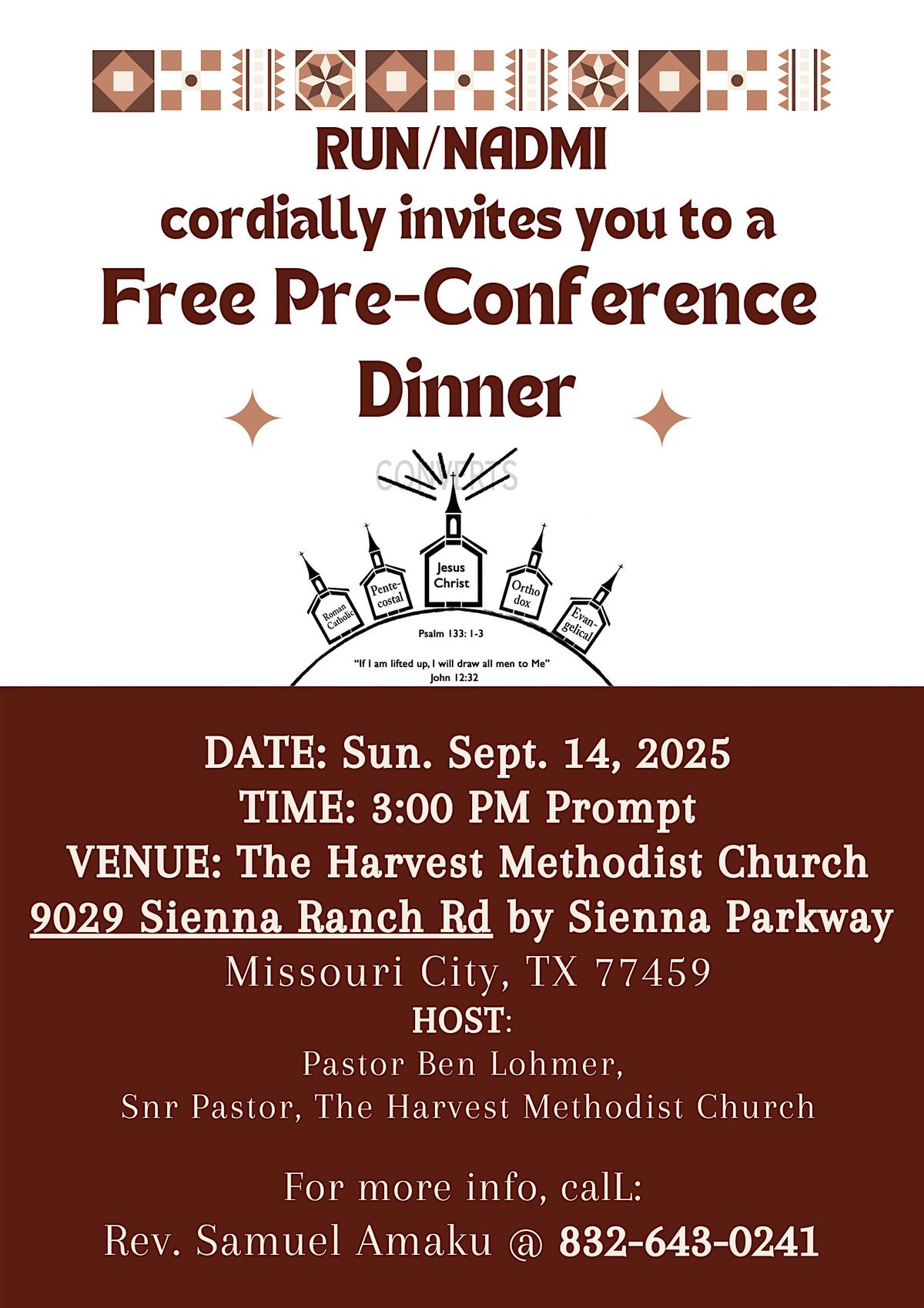 Free Pre-Conference Dinner