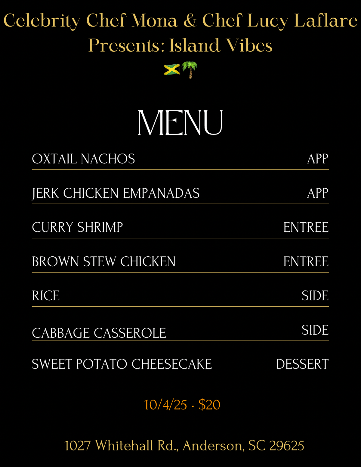 Chef Mona & Chef Lu Presents: Island Vibe