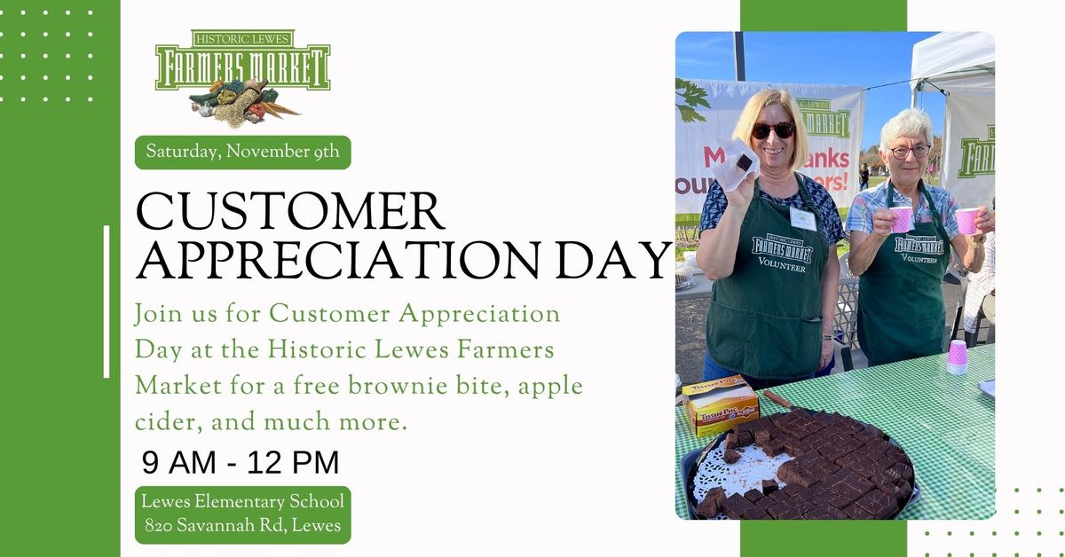 Customer Appreciation at the Historic Lewes Farmers Market