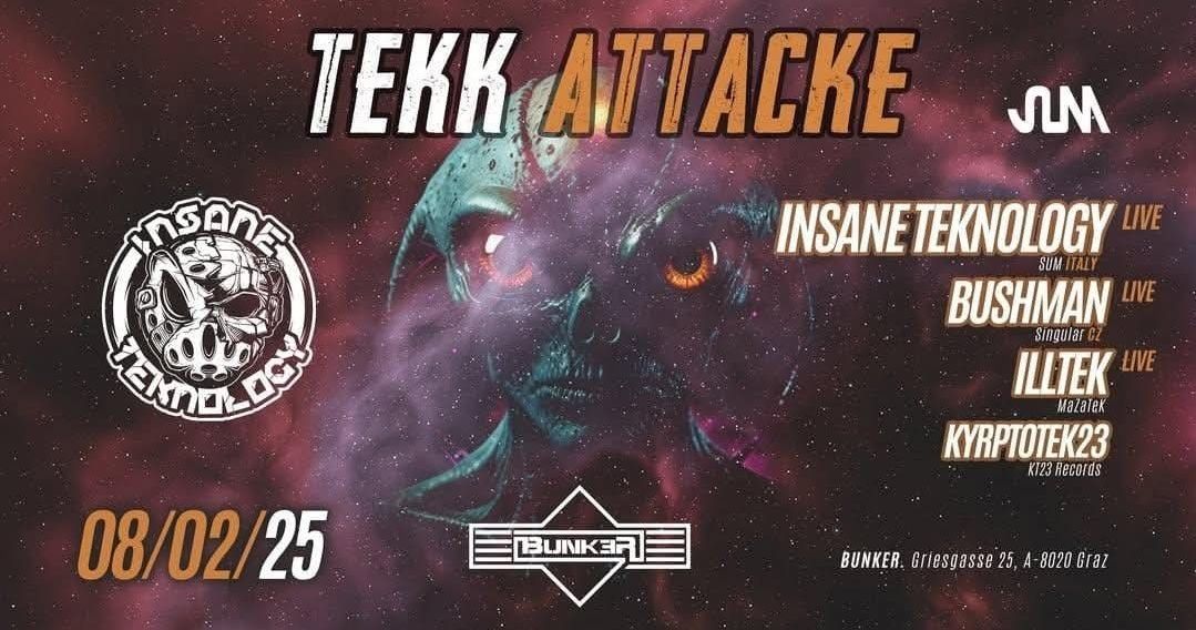 Tekk Attacke w.\/INSANE TEKNOLOGY Live & ILLTEK & BUSHMAN