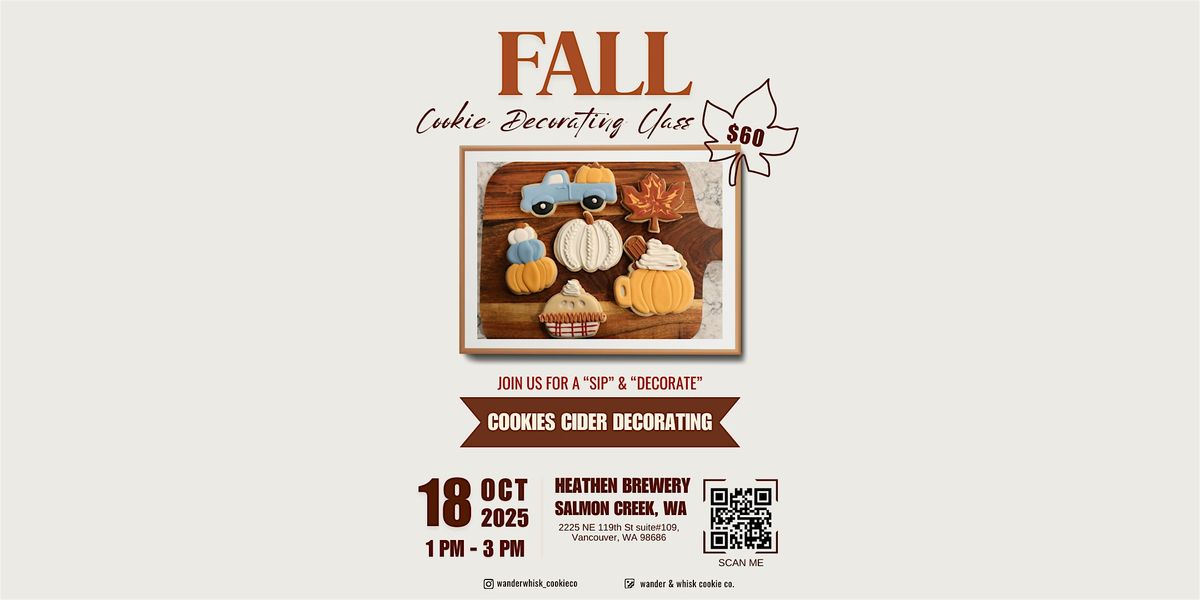 "Sip" & "Decorate" Adult Fall Cookie Decorating Class