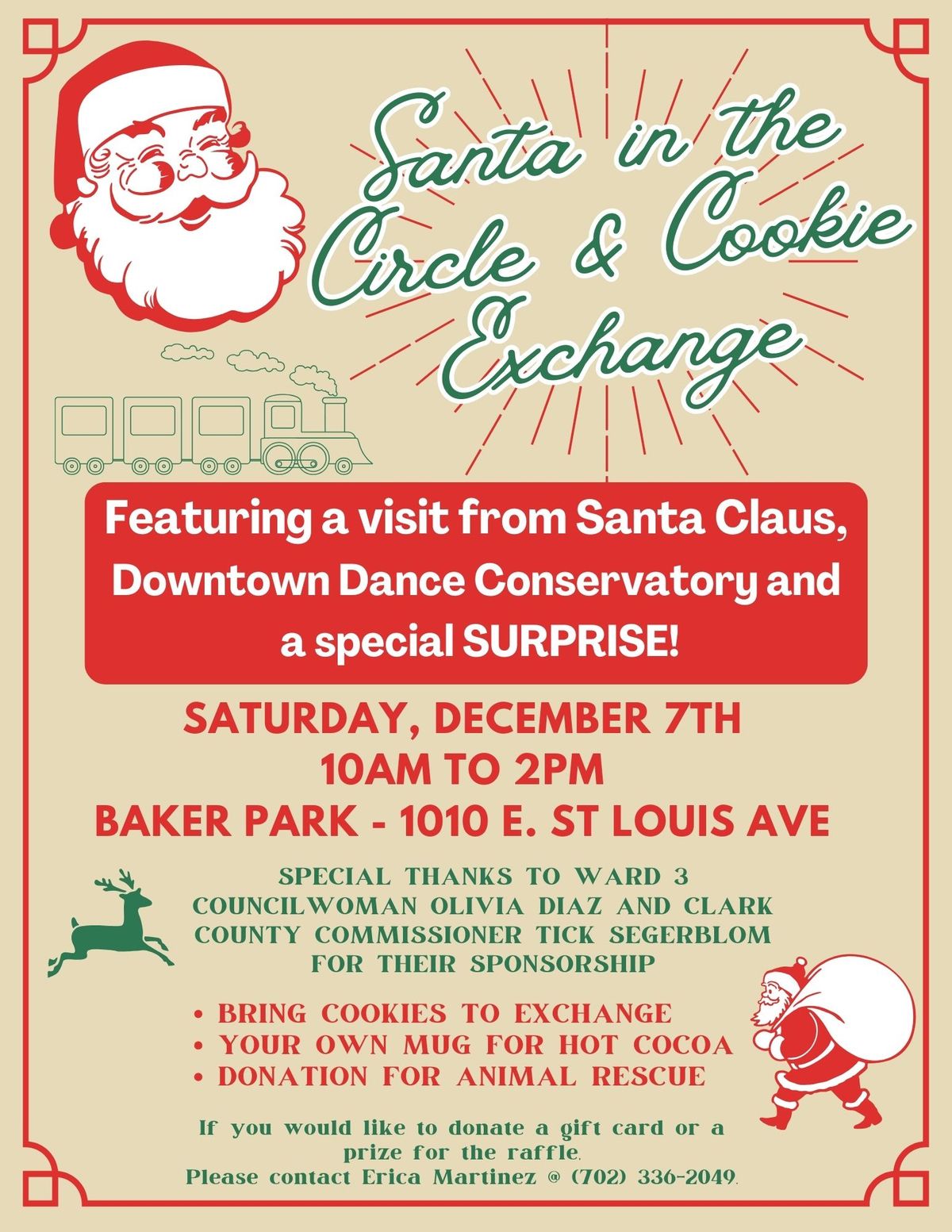 Santa in the Circle & Cookie Exchange at Baker Park