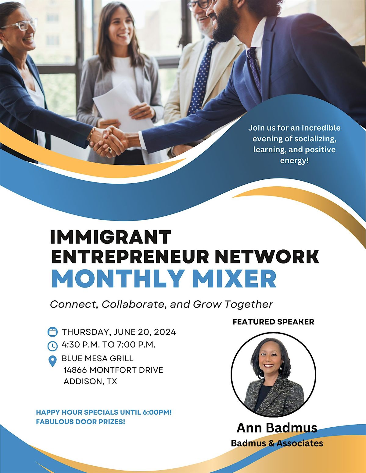 Immigrant Entrepreneur Network Monthly Mixer and Happy Hour