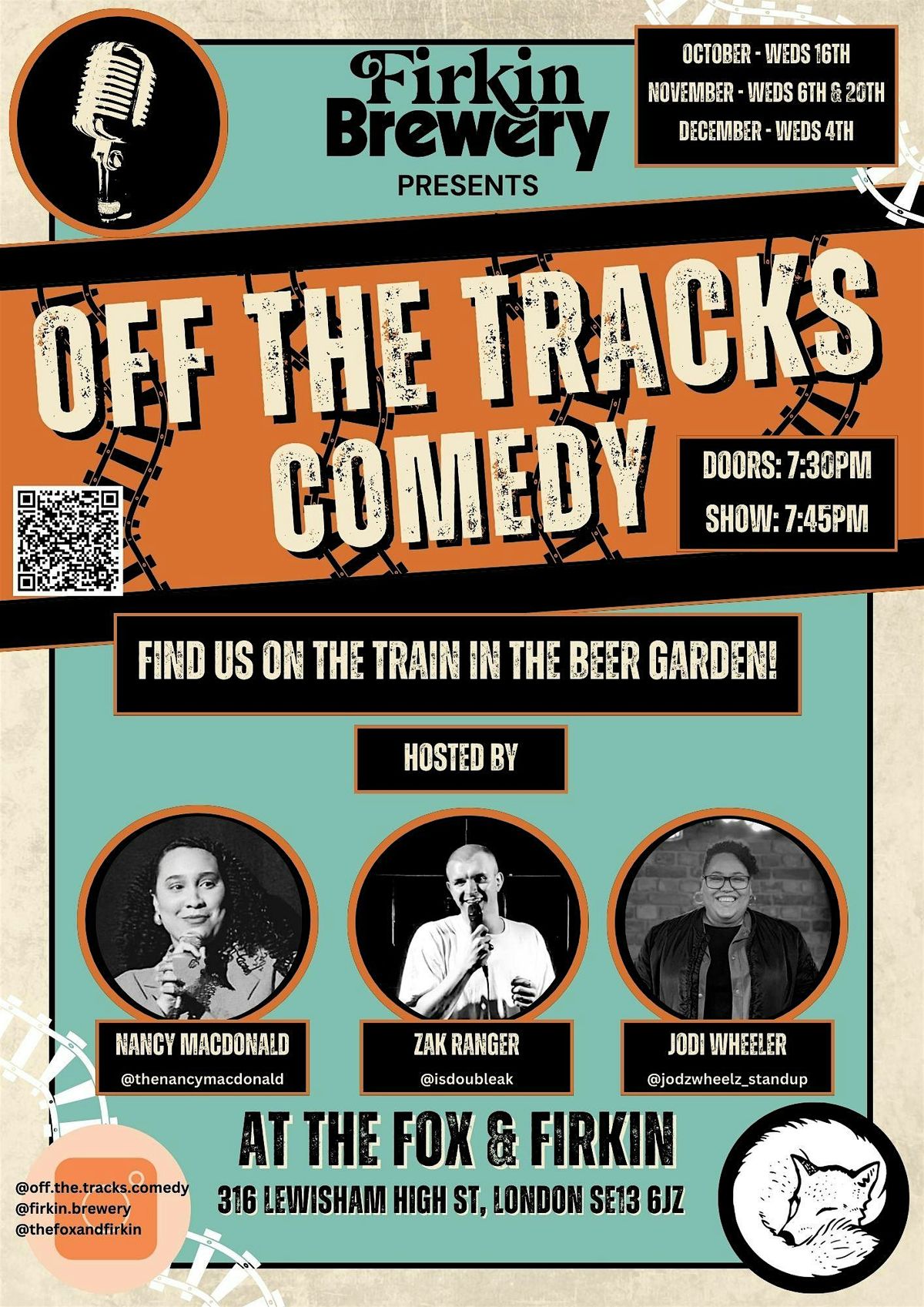 OFF THE TRACKS COMEDY! 4TH DECEMBER!