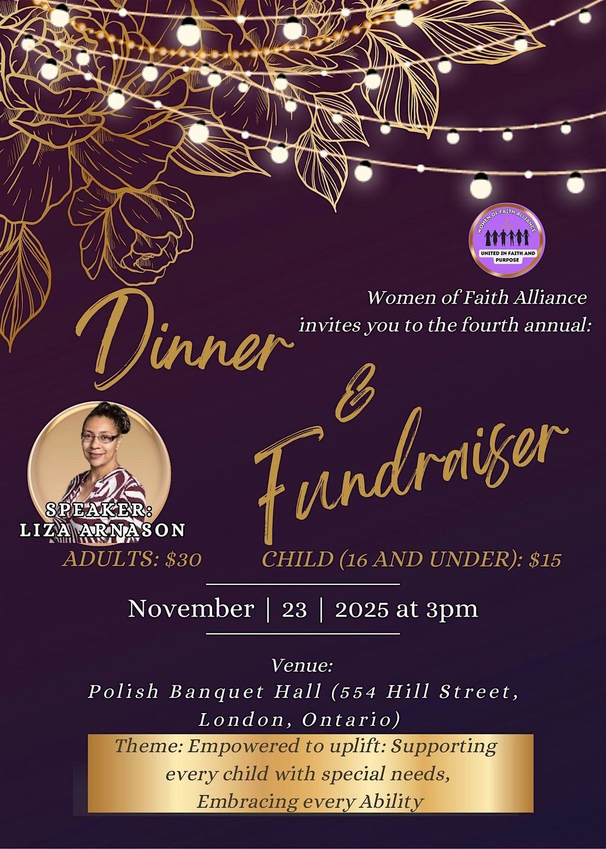 Women of Faith  Fourth Annual Dinner and Fundraiser