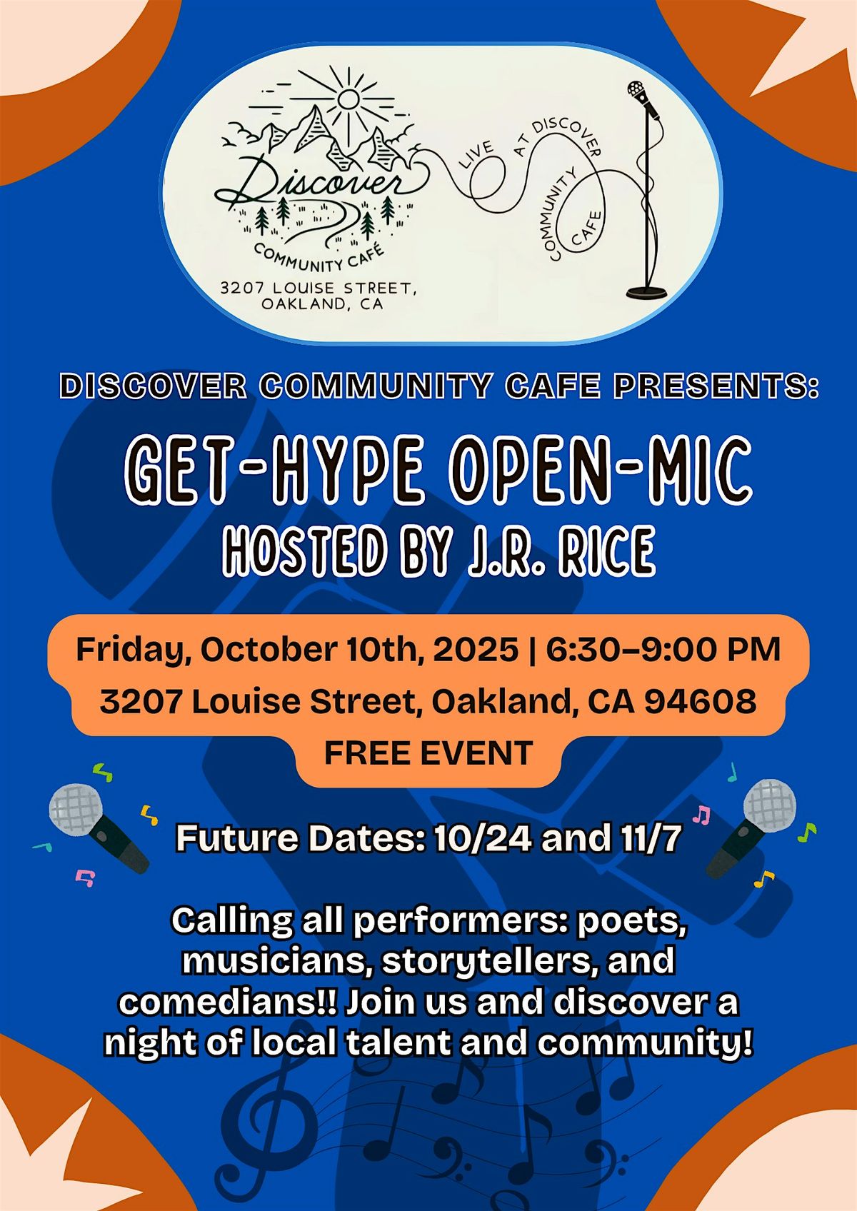Discover Community Cafe Presents Get-Hype Open Mic