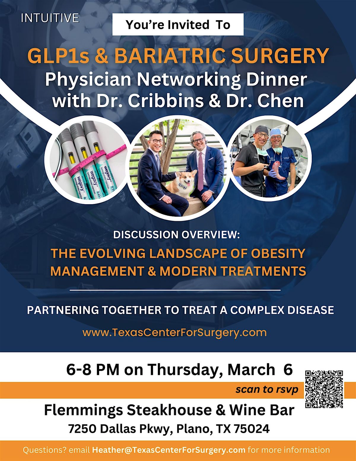 GLP1s & Bariatric Surgery Physician  Dinner with Dr. Cribbins & Dr. Chen