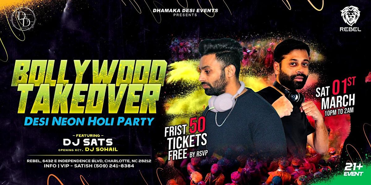 CHARLOTTE BOLLYWOOD  TAKEOVER  @ REBEL|MAR 01| DJ SATS