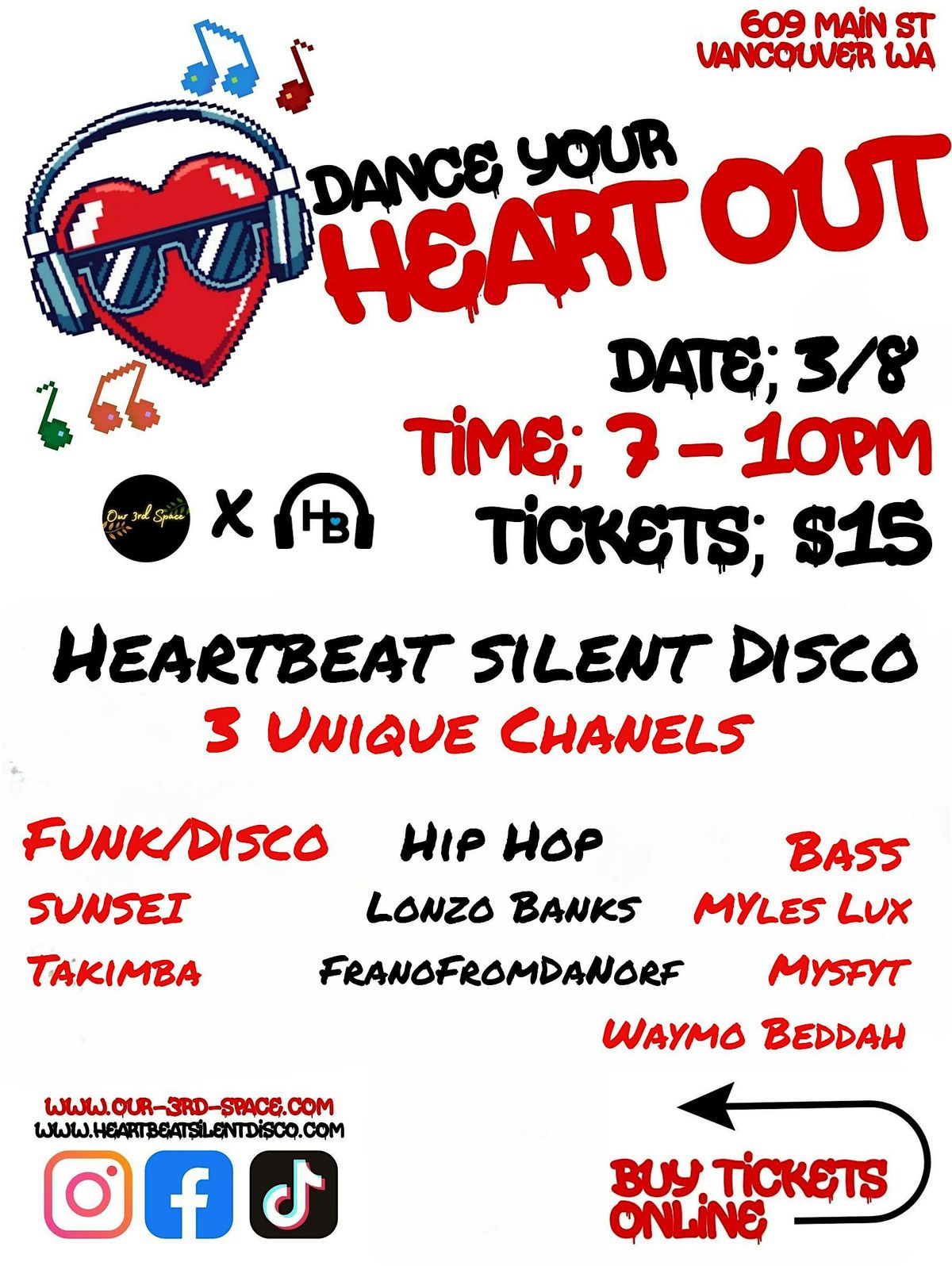 Heartbeat Silent Disco - Dance Your Heart Out | March 8th | 7pm