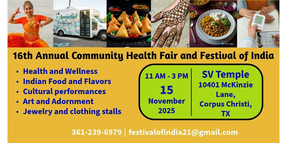 16th Annual Community Health Fair and Festival of India
