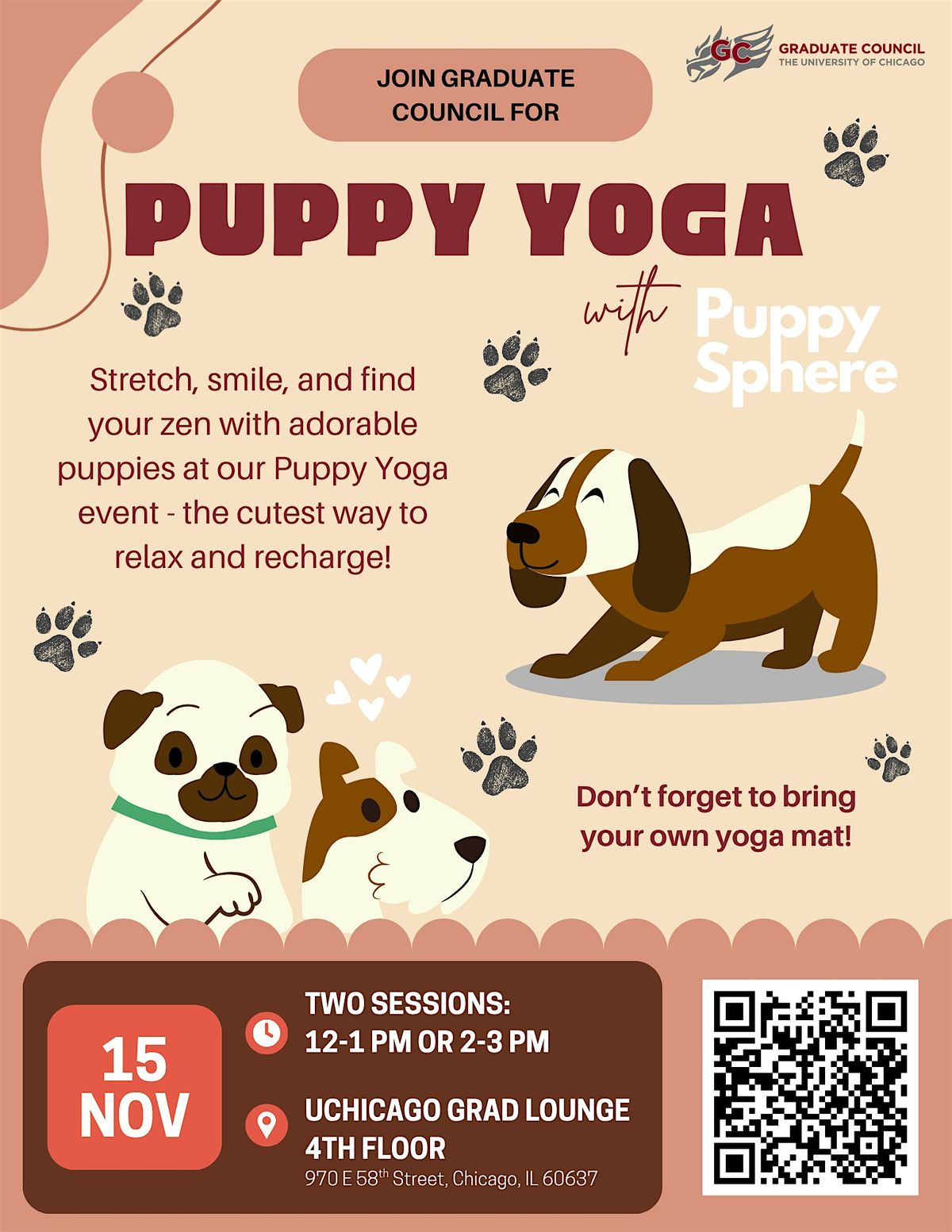 Graduate Council Presents: Puppy Yoga