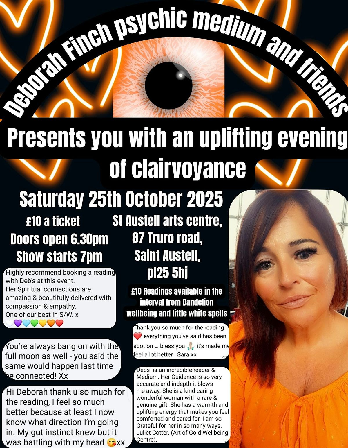 An evening of clairvoyance with Deborah Finch psychic medium and friends