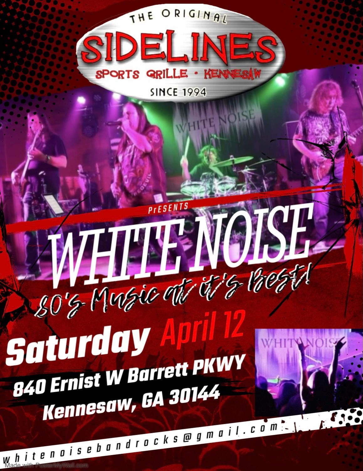 White Noise Debuts at Sidelines Saturday April 12th 9pm